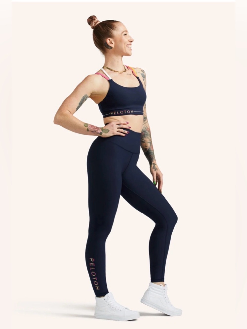 PELOTON Navy Blue Cadent High-Rise Ankle Crop Leggings Bike Cycle XXL ~ Like New - Picture 7 of 13